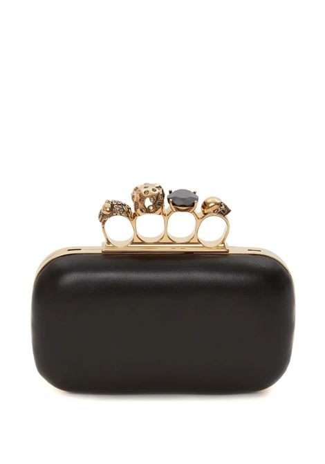Clutch Knuckle Con Catena in Nero ALEXANDER MCQUEEN | 676256-1AAJD1000